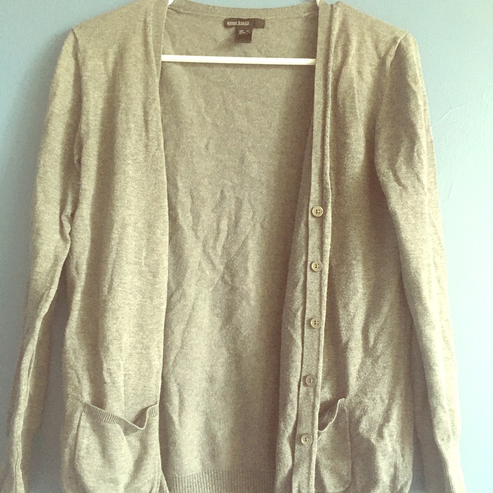 Mango Basics grey cardigan